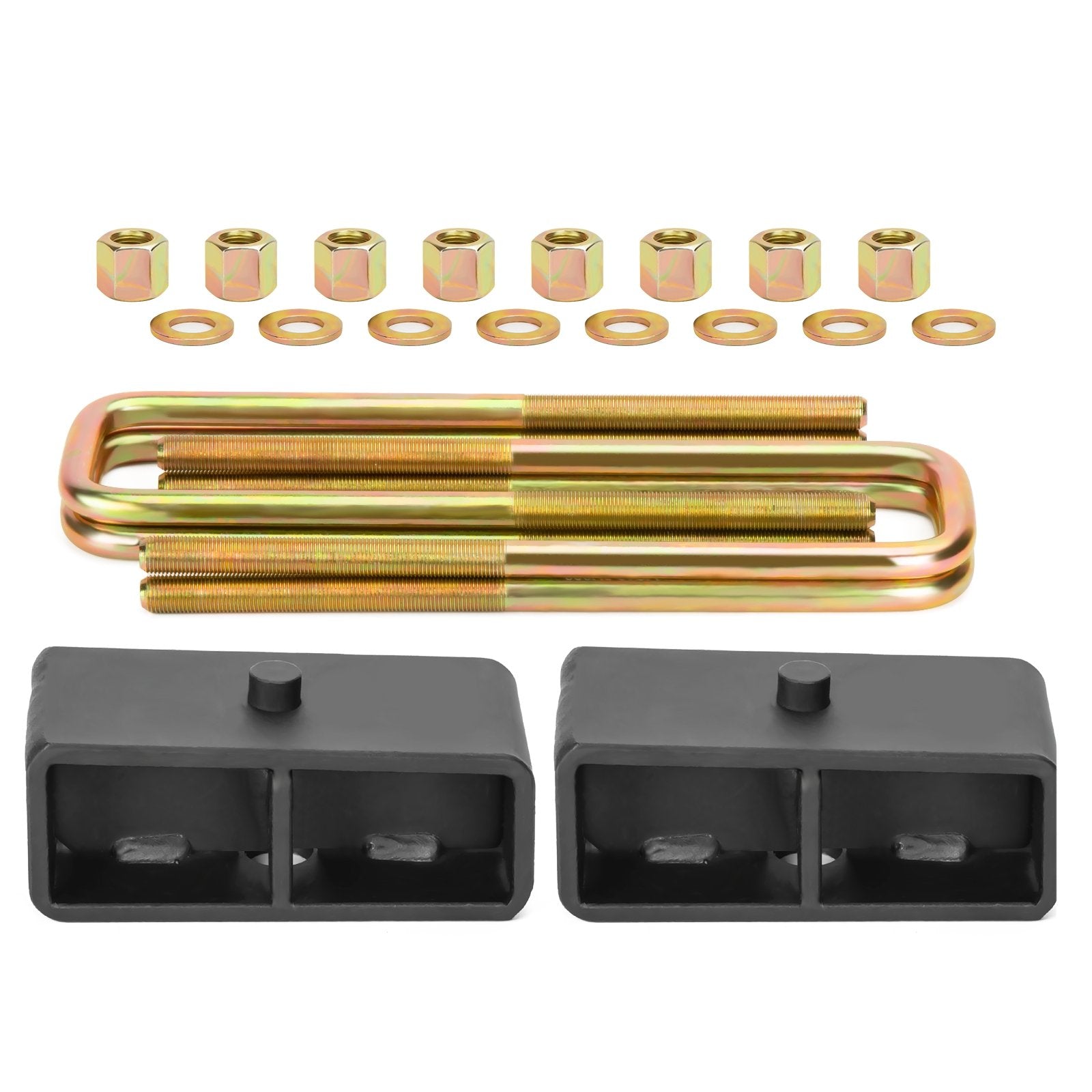 2005-2018 Toyota Tundra Tacoma 2 inch Rear Leveling Lift Kit Blocks and Leaf Spring Ubolts