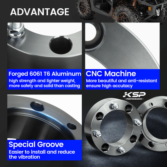 فواصل عجلات ATV مقاس 4 × 137 مم و2 بوصة مع مسامير 10 × 1.25 لـ Bombardier Kawasaki Can-Am Suzuki 