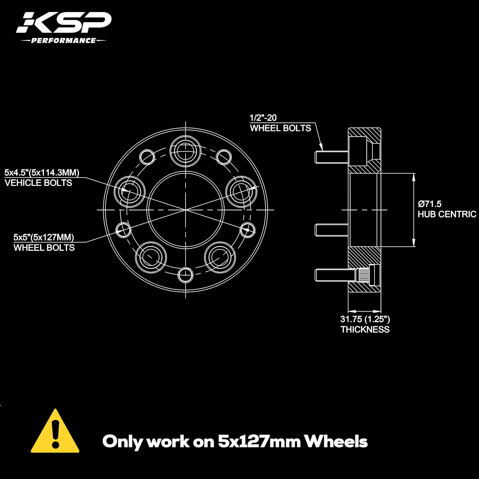 Wheel Adapters 5x4.5 to 5x5 for Jeep Jk Wk Wj Xk Wheels on Tj Yj Kk Xj Mj