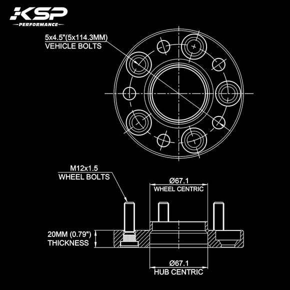 2006-2017 Jeep Compass Patriot 5x4.5 1" Wheel Spacers