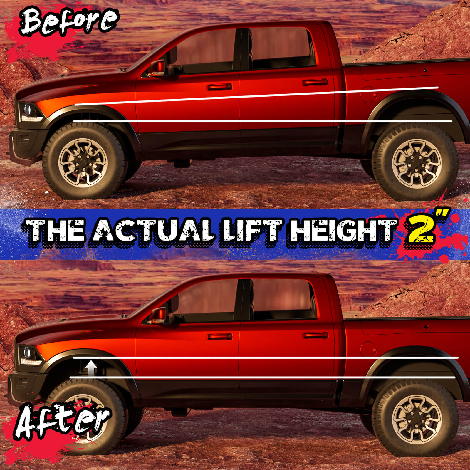 2 inch Front Lift Kits For 2006-2022 Dodge Ram 1500