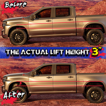 Before and After THE ACTUAL LIFT HIGHT 2.5 INCH