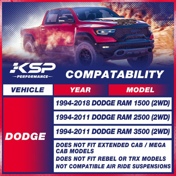 KSP 3 inch Front Leveling Lift Kit for 1994-2018 Dodge Ram1500/2500/3500 2WD