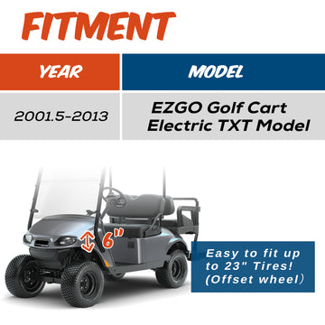 For 2001.5-2022 EZGO Golf Cart Electric TXT 6inches Drop Axle Lift Kit xccscss.