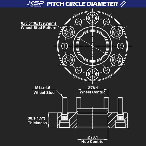 1.5 inch Hubcentric Wheel Spacers