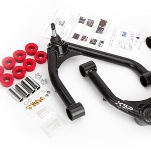 07-18 Silverado Sierra 1500 Red Upper Control Arms with 3" Front Leveling Lift Kits-5