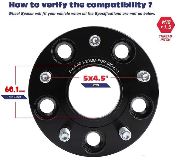 Wheel Spacers 20mm 5x4.5 For Toyota RAV4 Camry Tacoma Avalon Hubcentric Forged xccscss.
