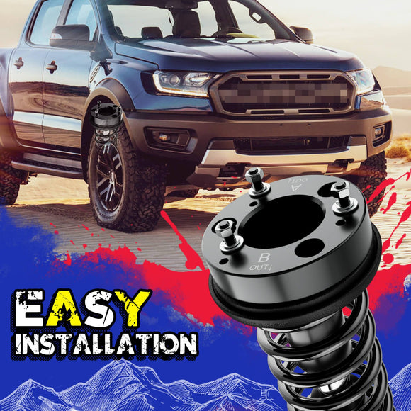 طقم رفع تسوية كامل بارتفاع 2 بوصة أمامي و1 بوصة خلفي لفورد F150 2WD/4WD موديلات 2021-2023