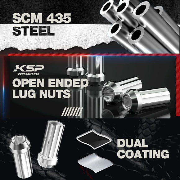 صواميل عجلات مقعد مخروطية من الكروم مقاس 9/16-18، 32 قطعة + مفتاح واحد، مناسبة لسيارات فورد دودج 