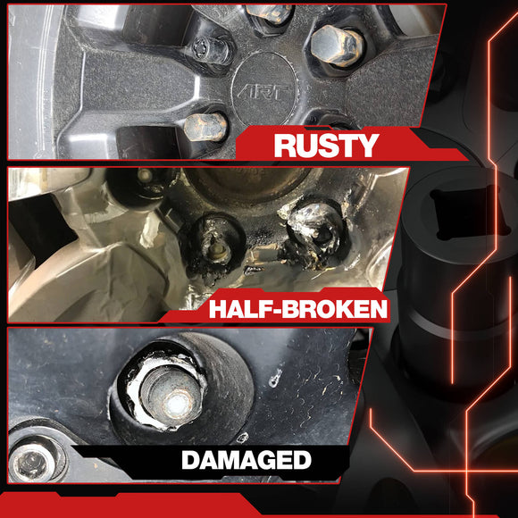 5pcs Twist Socket Set 1/2" Drive Impact Lug Nut Remover Extractor Tool