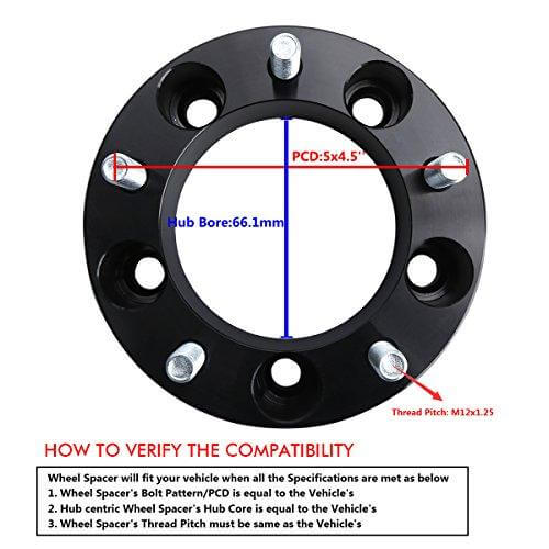 Hubcentric Wheels Spacers 5x4.5 Fit for Infiniti G35 G37 1" 5x4.5 M12x1.25 xccscss.