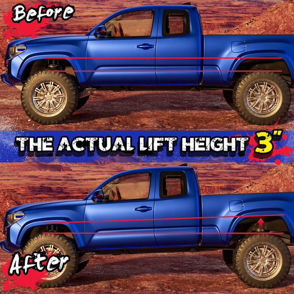 3 Inch Rear Lift Kits With Ubolts Block For 2004-2020 Ford F150 2WD/4WD