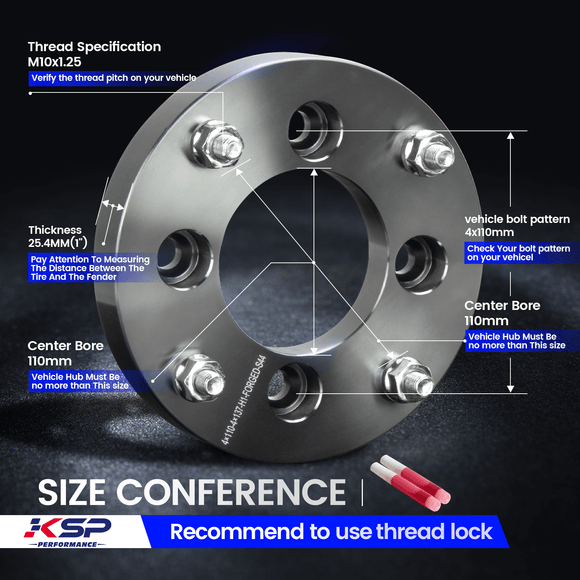 1" Wheel Spacers 4x110 to 4X137 with 10x1.25 Studs For Kawasaki Can-Am Suzuki Wheels on Honda Yamaha Change bolt pattern