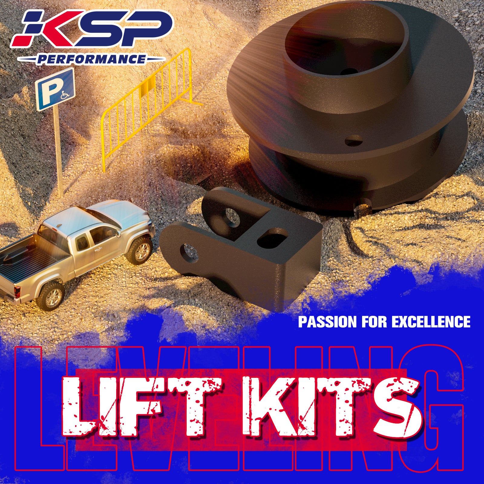 Front Lift Kit + Shock Extenders For 2013-2022 Dodge Ram 2500 / 3500