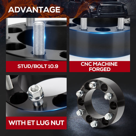 2 Inch Wheel Spacers 6x5.5" For Toyota Tacoma 4Runner Tundra Kia