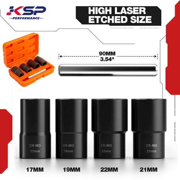 5pcs Twist Socket Set 1/2" Drive Impact Lug Nut Remover Extractor Tool