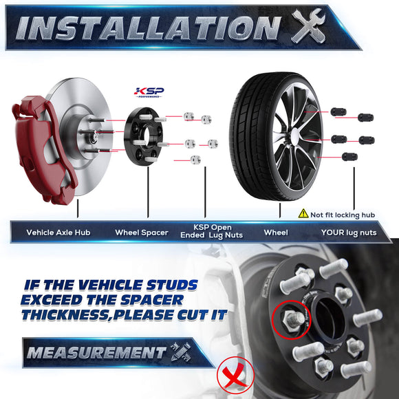 2015-2022 Ford Mustang 1" Hubcentric 5X4.5 Wheel Spacers 25MM 14X1.5