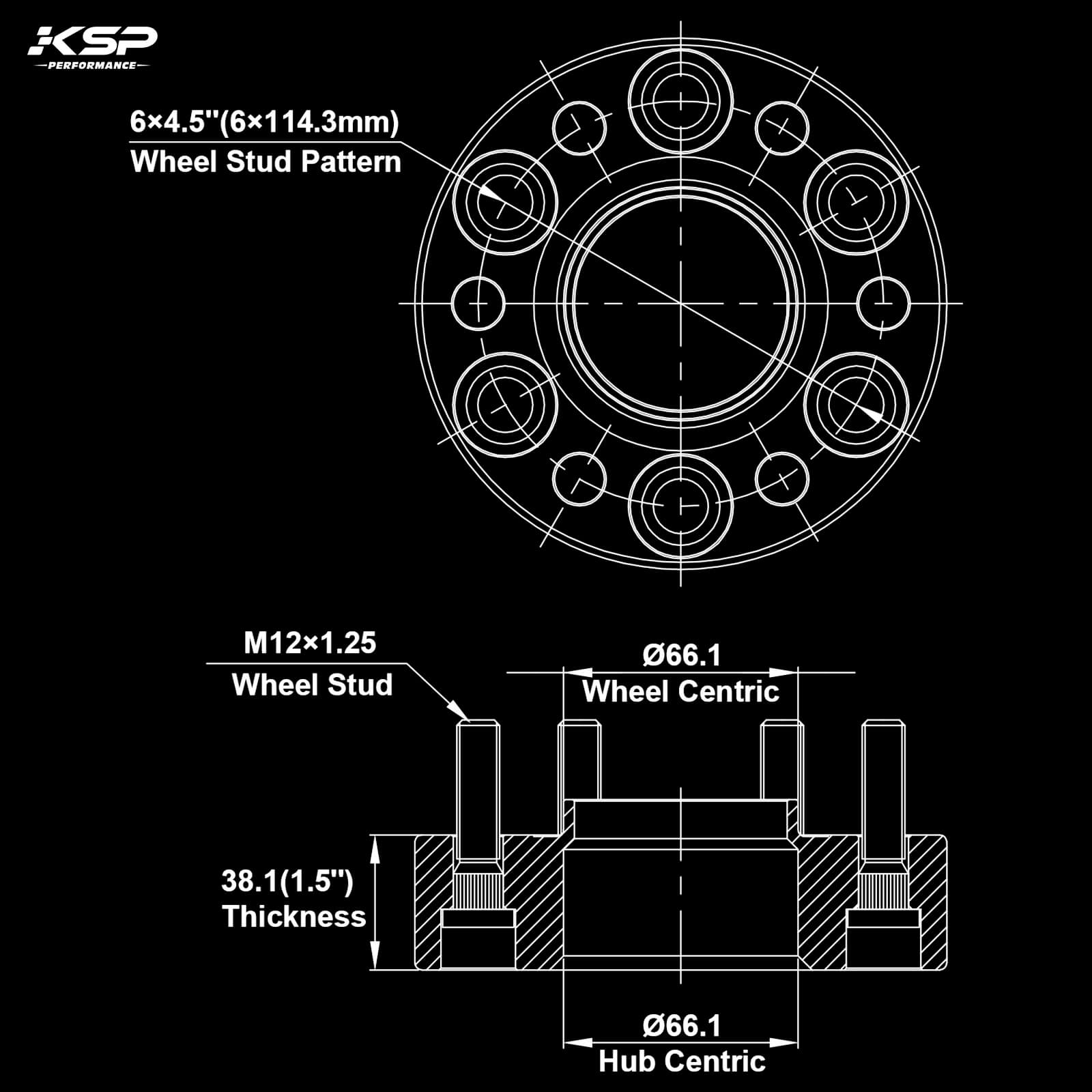 1.5" 6×4.5 Hubcentric Wheel Spacers For Nissan Frontier Pathfinder Xterra - KSP performance 