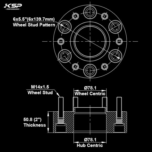 2 inches Hubcentric Wheel Spacers