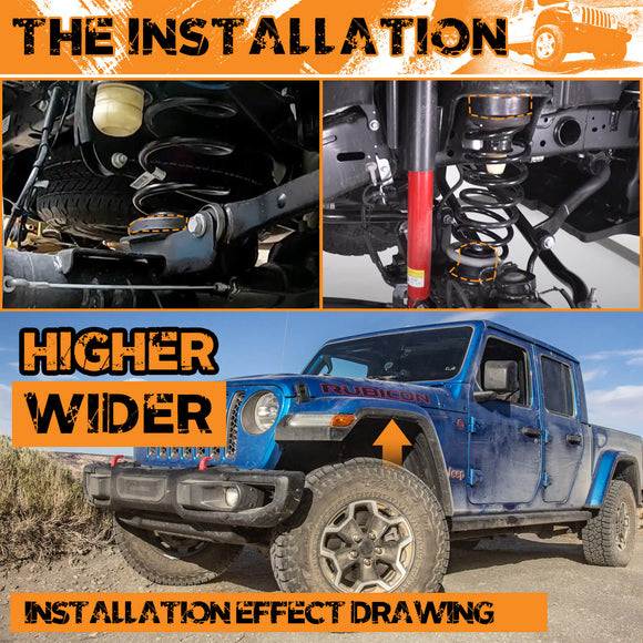 1.5" Front and 0.75" Rear Leveling Lift Kit fits 2019+ Jeep Gladiator JT