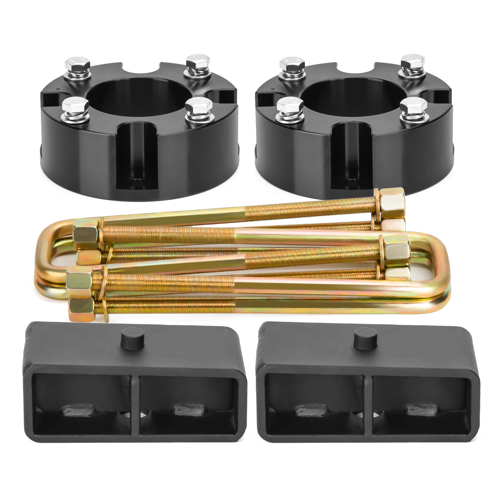 For 2007-2021 Toyota Tundra 3" Front and 2" Rear Full Leveling Lift Kits With Ubolts Block xccscss.