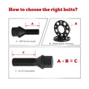 20Pcs 14x1.25 Extended Lug Bolts for BMW MINI Cooper 17mm Hex Wheel Spacers Conical Seat Lug bolts xccscss.