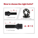 20pcs 45mm Shank Conical Seat M12x1.5 Aftermarket Lug bolts For Wheel Spacers xccscss.