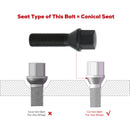 20Pcs 14x1.25 Extended Lug Bolts for BMW MINI Cooper 17mm Hex Wheel Spacers Conical Seat Lug bolts xccscss.