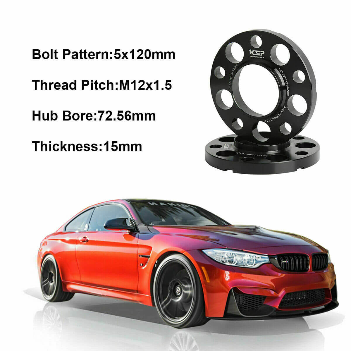 Hubcentric Wheel Spacers 2PC 5x120mm 72.56CB for BMW 318i 323i E46 M3 xccscss.